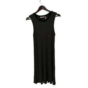 three dots‎ striped green dress Size large ribbed sleeveless womens